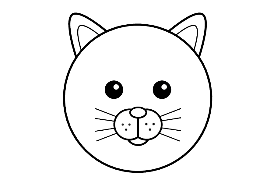 Muzzle of a cat coloring book
